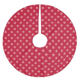 Red on Red Stars - Weihnachtsbaumrock Polyester Weihnachtsbaumdecke