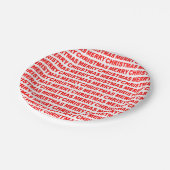 Red on White Christmas Typografy Paper Teller (Schrägansicht)