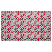 Red on white Lilie Stoff (Fat Quarter (45,7 x 55,9 cm))