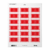 Red on White Polka Dot Adressaufkleber (Vorne)