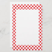 Red on White Polka Dot Briefpapier (Vorne/Hinten)
