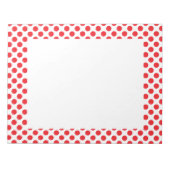 Red on White Polka Dot Notizblock (Vorderseite)