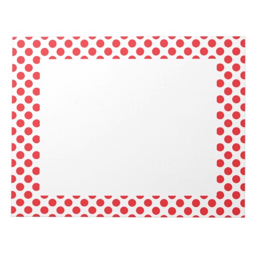 Red on White Polka Dot Notizblock (Vorderseite)