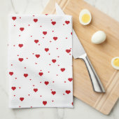 Red on White Valentines Herdmuster Geschirrtuch (Viertel Falte)