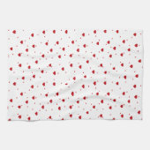 Red on White Valentines Herdmuster Geschirrtuch (Horizontal)