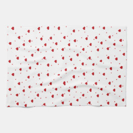 Red on White Valentines Herdmuster Geschirrtuch