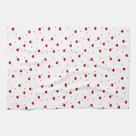 Red on White Valentines Herdmuster Geschirrtuch (Horizontal)