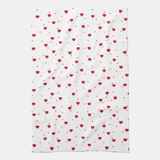 Red on White Valentines Herdmuster Geschirrtuch (Vertikal)