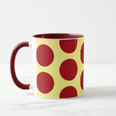 Red on Yellow Polka Dot Art Tassen Cup (Links)