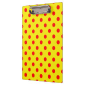 Red On Yellow Polka Dots Pattern Design  Klemmbrett (Links)