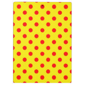 Red On Yellow Polka Dots Pattern Design  Klemmbrett (Rückseite)