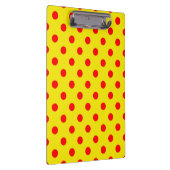 Red On Yellow Polka Dots Pattern Design  Klemmbrett (Rechts)
