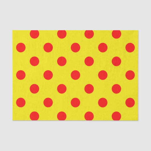 Red On Yellow Polka Dots Pattern Design Seidenpapier (Vorderseite)