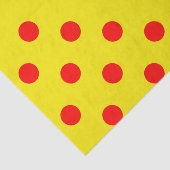 Red On Yellow Polka Dots Pattern Design Seidenpapier (Ausschnitt)