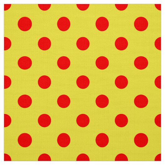 Red On Yellow Polka Dots Pattern Design Stoff (Muster)