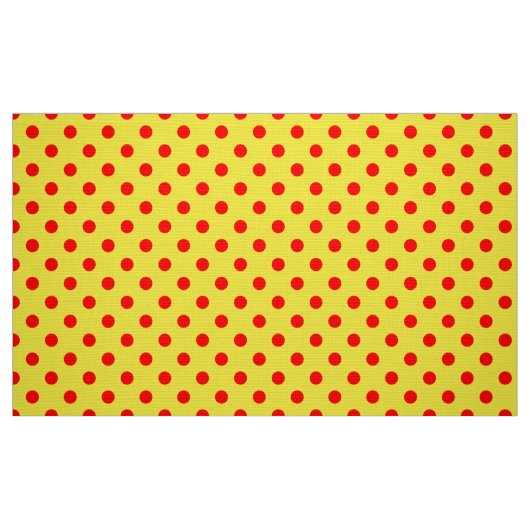 Red On Yellow Polka Dots Pattern Design Stoff (Fat Quarter (45,7 x 55,9 cm))