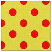 Red On Yellow Polka Dots Pattern Design Stoff (Nahaufnahme)