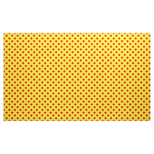 Red On Yellow Polka Dots Pattern Design  Stoff (Yard (91,4 cm))