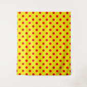 Red On Yellow Polka Dots Pattern Design  Wandteppich (Vorderseite)