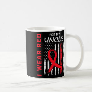 Red Oncle Heart Disease Awareness Flag Niece Nephe Kaffeetasse