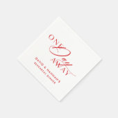Red One Day Away Napkins zum Probe Dinner Serviette (Ecke)