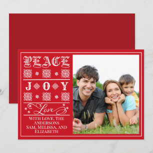 Red One Foto Peace, Joy und Liebe Weihnachten