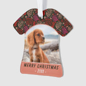 Red One Line Art Hund Foto Weihnachten Keepake Ornament (Vorderseite)