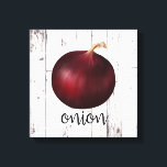 RED ONION White Wood Rustic Bauernhof Küche Kunst Leinwanddruck<br><div class="desc">Canvas Print</div>