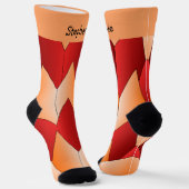 Red Orange Art Deco Design Socks Socken (Gewinkelt)
