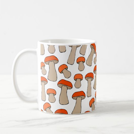 Red Orange Aspen Mushrooms Muster Kaffeetasse (Links)