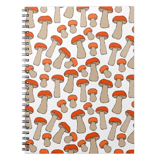 Red Orange Aspen Mushrooms Muster Notizblock (Vorderseite)