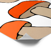 Red Orange Aspen Mushrooms Muster Poster (Ecke)