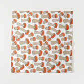 Red Orange Aspen Mushrooms Muster Wandteppich (Vorderseite (Horizontal))