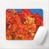Red Orange Autumn Leaves Fall Blue Sky Mousepad (Mit Mouse)