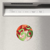 Red-Orange-Bg_Green-Om Magnet (In Situ (Geschirrspüler))