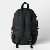 Red Orange Black Geometric Bag Bedruckter Rucksack (Rückseite)