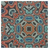 Red Orange Blue Aqua Angesagte Orientalische Kunst Stoff (Nahaufnahme)