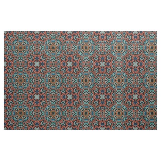 Red Orange Blue Aqua Angesagte Orientalische Kunst Stoff (Fat Quarter (45,7 x 55,9 cm))