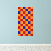 Red Orange Blue Checkered Pattern Design  Leinwanddruck (Insitu (Holzboden))