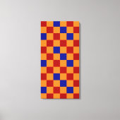 Red Orange Blue Checkered Pattern Design  Leinwanddruck (Vorderseite)