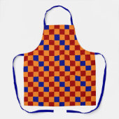 Red Orange Blue Checkered Pattern Design  Schürze (Vorderseite)