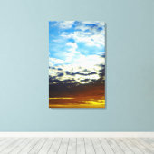 Red Orange Blue Sunset mit Wolken Leinwanddruck (Insitu (Holzboden))
