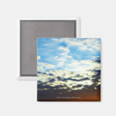 Red Orange Blue Sunset mit Wolken Magnet (Vorderseite/Rückseite)