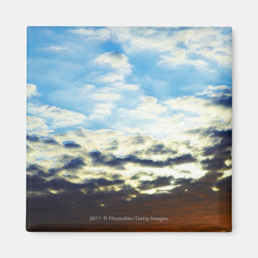 Red Orange Blue Sunset mit Wolken Magnet (Vorne)