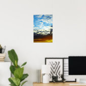 Red Orange Blue Sunset mit Wolken Poster (Heimbüro)