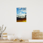 Red Orange Blue Sunset mit Wolken Poster (Küche)