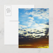 Red Orange Blue Sunset mit Wolken Postkarte (Vorne/Hinten)