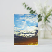 Red Orange Blue Sunset mit Wolken Postkarte (Stehend Vorderseite)