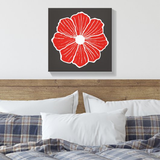 Red Orange Blume Art Leinwand (Insitu (Schlafzimmer))