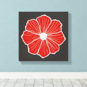 Red Orange Blume Art Leinwand (Insitu (Holzboden))